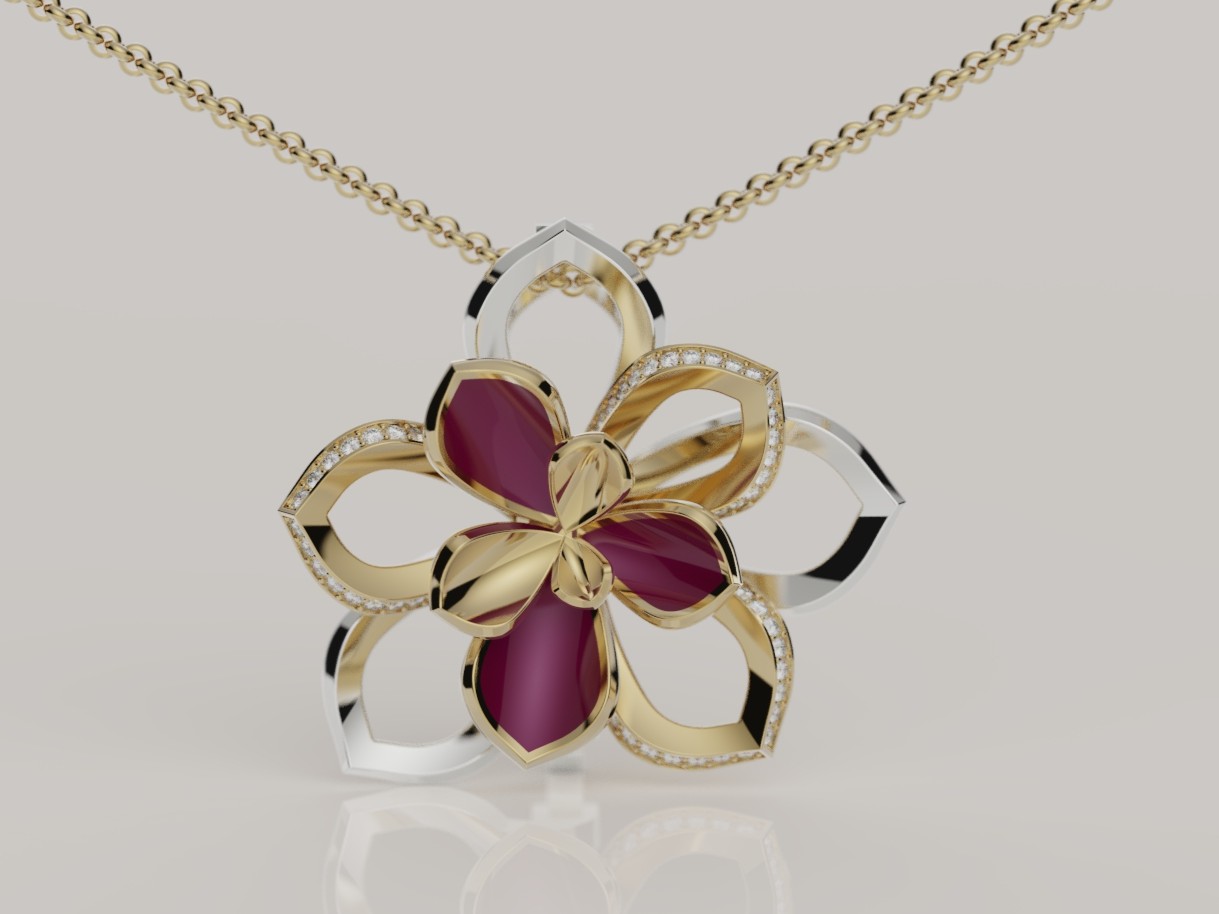 Pendentif succulentes rouges