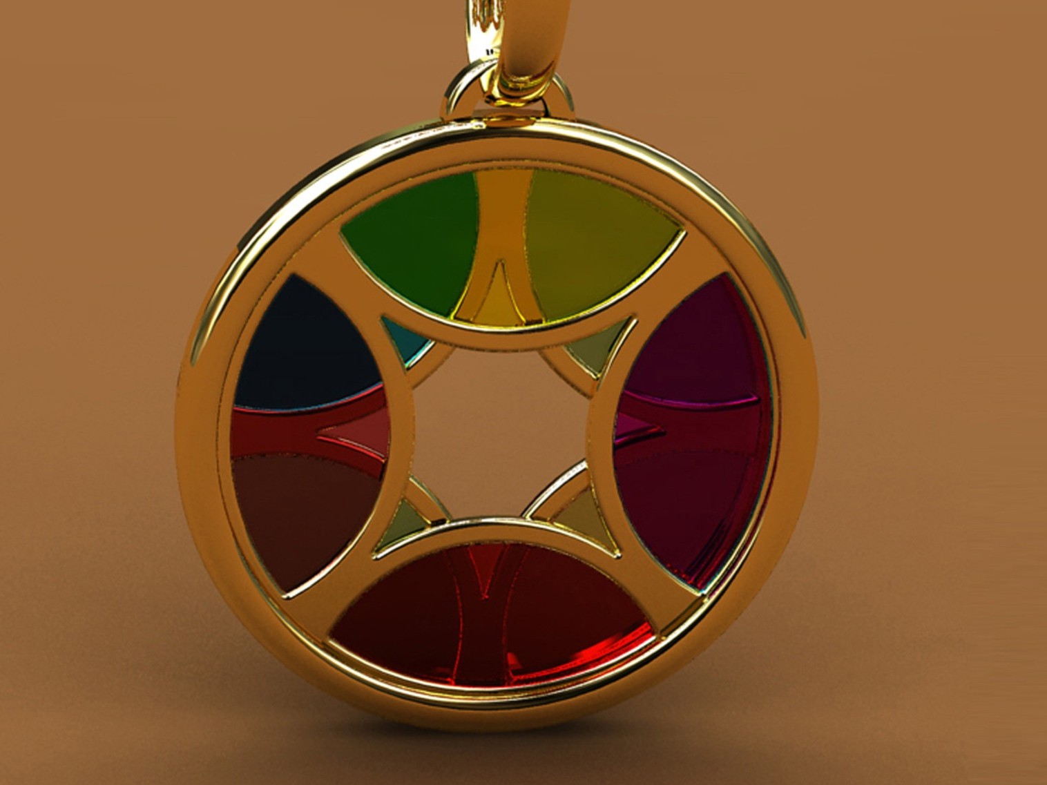 Pendentif caleidoscope porté