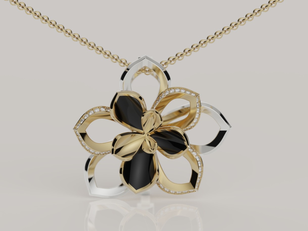 Pendentif succulentes noires