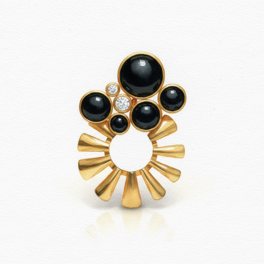 Pendentif obsidienne